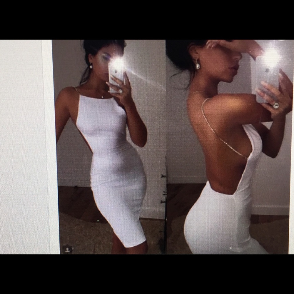 White backless dress